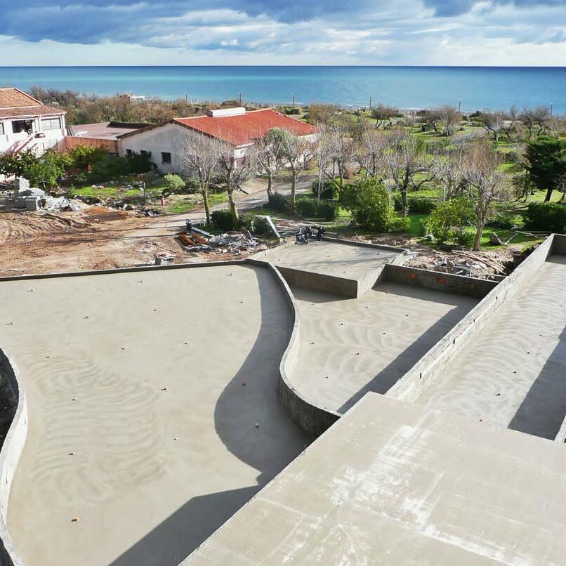 piscine de camping en béton armé
