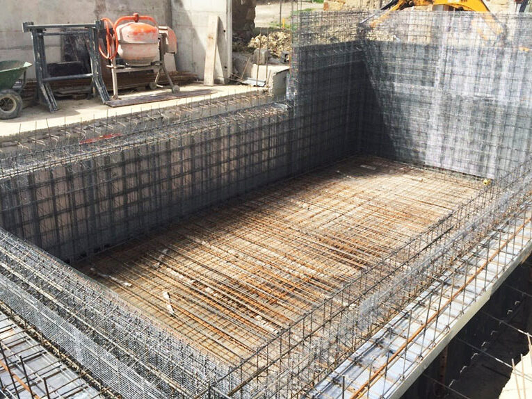Ferraillage gros oeuvre piscine béton armé, concept leaderpool